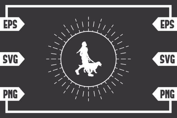 Circle Sunburst – Female with Dog
