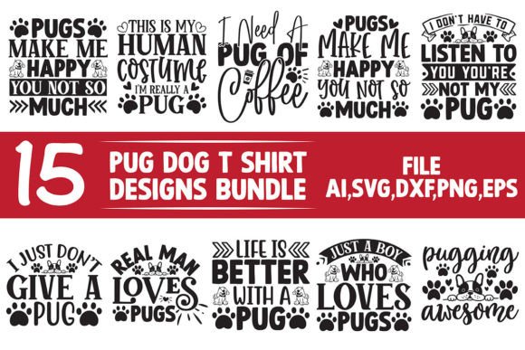 Pug Dog T Shirt Designs Bundle Review